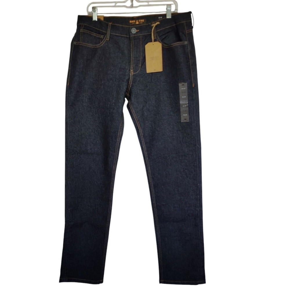 Ring of Fire Mens Slim Fit Flex Stretch Jeans Dark Indigo Blue 34x32‎ NWT